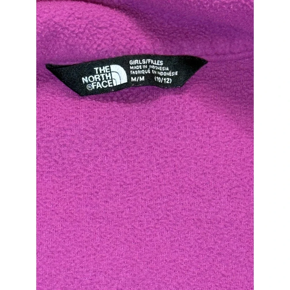 The North Face Girls TKA 100 Glacier Full Zip Fleece Jacket Fuchsia Purple Med